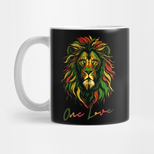 One Love Reggae Rasta Lion Mug